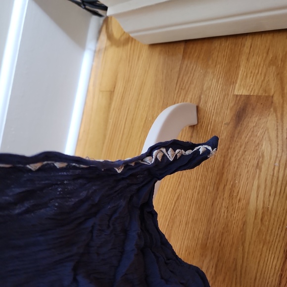 American Rag Size XL Navy Blue White Design Spaghetti Strap Jumpsuit - Picture 6 of 11